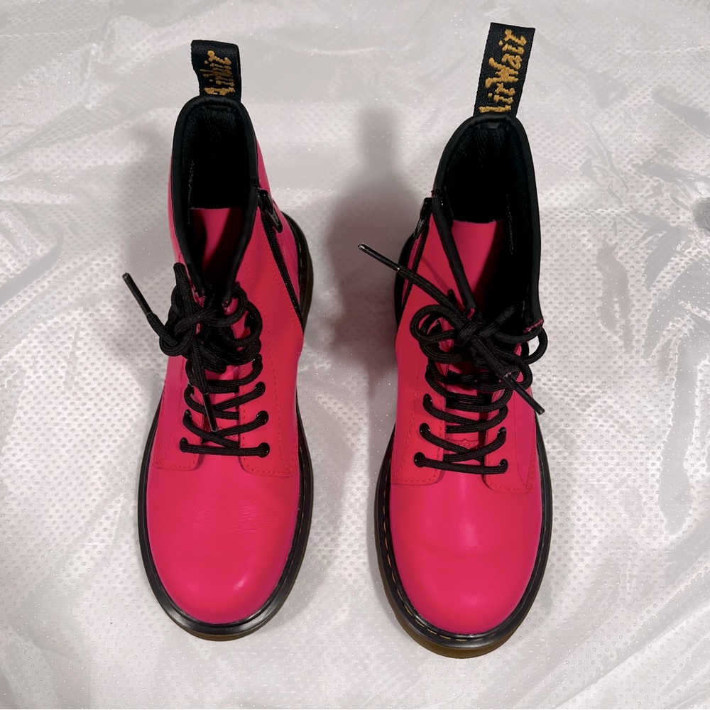 Dr. Martens 1460 J Sz 4 US Clash Pink Smooth Leather Boots - Picture 3 of 14